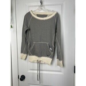 NIKE FIT SWEATER BLACK & CREAM SRIPES GRAY TAG SIZE XS.